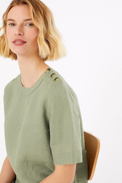Marks & Spencer Bluza de in cu maneca scurta si nasturi decorativi Femei