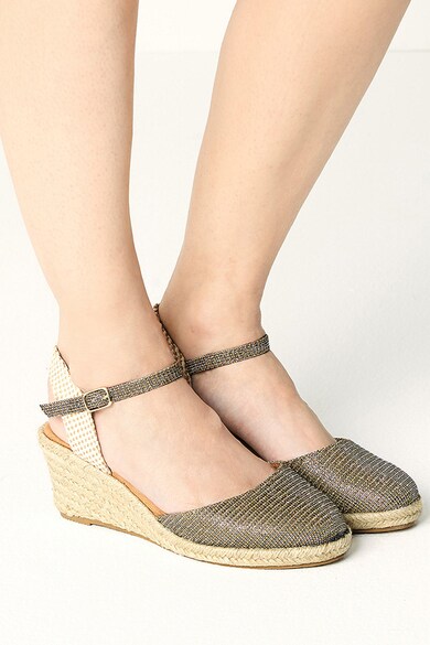 Marks & Spencer Sandale tip espadrile cu talpa wedge si insertii din lurex Femei