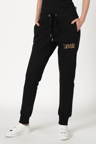 Versace Jeans Couture Pantaloni sport cu imprimeu logo metalizat Femei