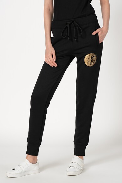 Versace Jeans Couture Pantaloni sport cu imprimeu logo metalizat Femei