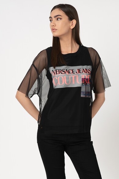 Versace Jeans Couture Tricou cu maneci din tul Femei