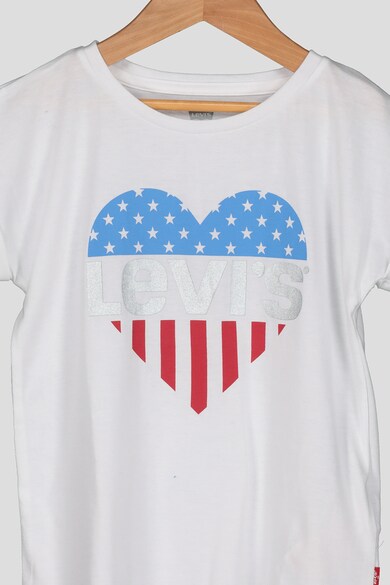 Levi's Kids Logós póló rojtos alsó szegéllyel Lány