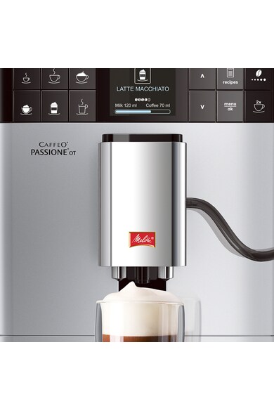 Melitta Espressor Automat ® Passione OT, Sistem de spumare a laptelui One-Touch, 5 niveluri de granulație Femei