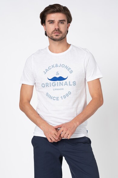 Jack & Jones Tricou slim fit de bumbac, cu imprimeu logo Barbati