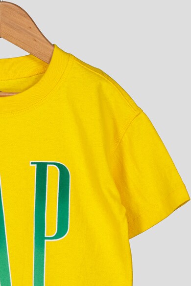 GAP Tricou cu decolteu la baza gatului si imprimeu logo 15 Fete