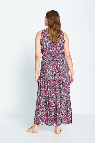 VIOLETA BY MANGO Rochie maxi fara maneci, cu model floral Bali Femei