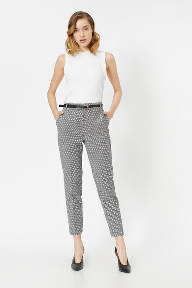 KOTON Pantaloni cu talie inalta si model geometric Femei