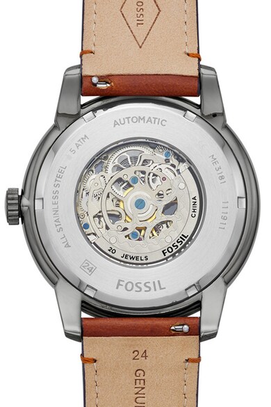 Fossil Ceas automatic cu o curea de piele Townsman Barbati