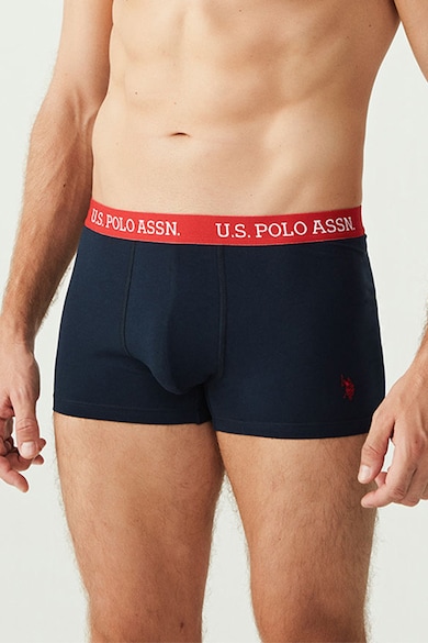 U.S. Polo Assn. Set de boxeri din amestec de bumbac, cu banda logo in talie - 3 perechi Barbati