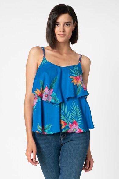 Pepe Jeans London Top vaporos cu imprimeu floral si volane Natalya Femei