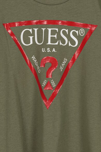 GUESS JEANS Tricou cu decolteu la baza gatului si imprimeu logo Baieti