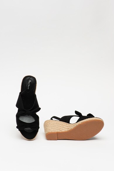 Pepe Jeans London Sandale wedge tip espadrile de piele intoarsa ecologica Shark Honey Femei