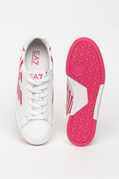 EA7 Pantofi sport din piele si piele ecologica cu logo in relief Femei