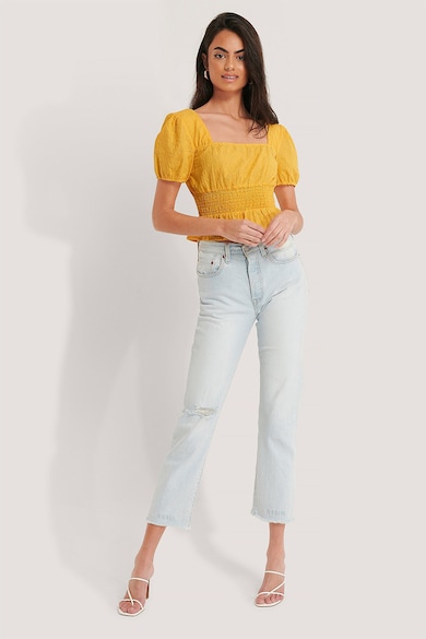 NA-KD Bluza crop cu insertie elastica in talie Femei