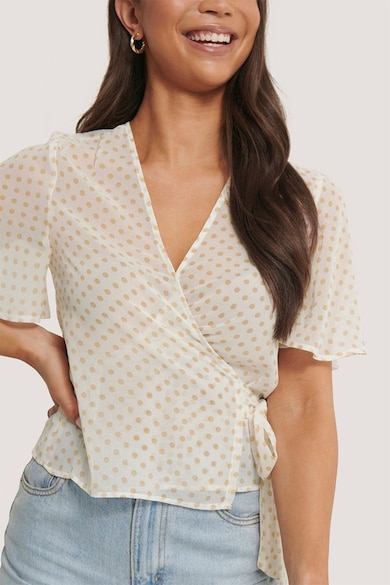 NA-KD Bluza cu model petrecut si imprimeu cu buline Femei