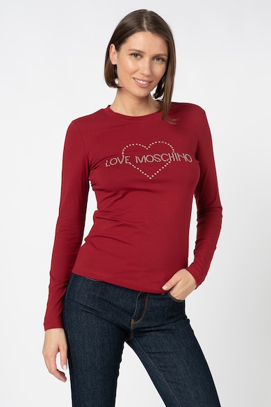 Love Moschino Felső strasszköves logóval női