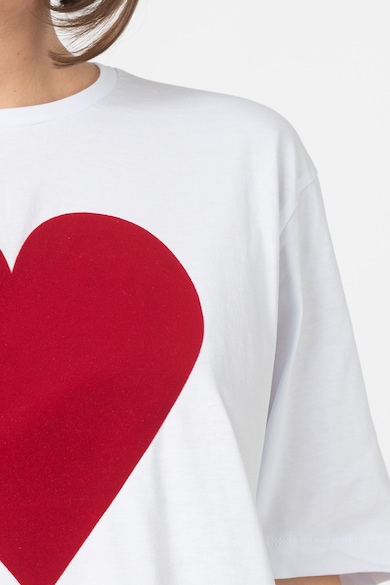 Love Moschino Póló szív alakú bársonyrátéttel női