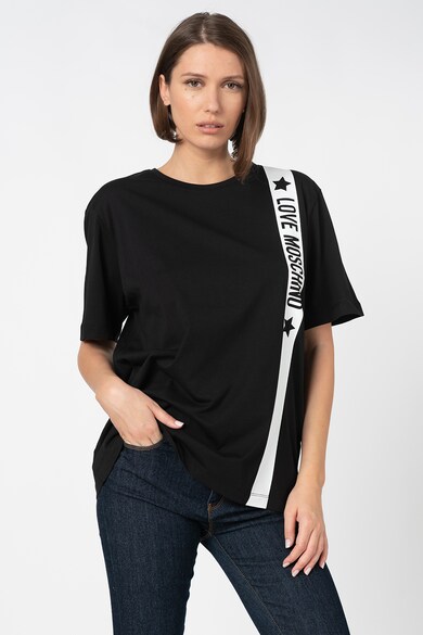 Love Moschino Tricou lejer cu detaliu logo contrastant Femei