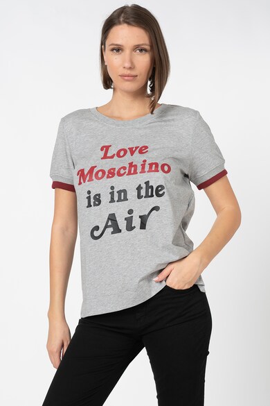 Love Moschino Tricou cu imprimeu text contrastant Femei