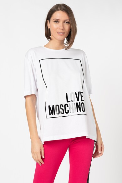 Love Moschino Bő fazonú logómintás póló női