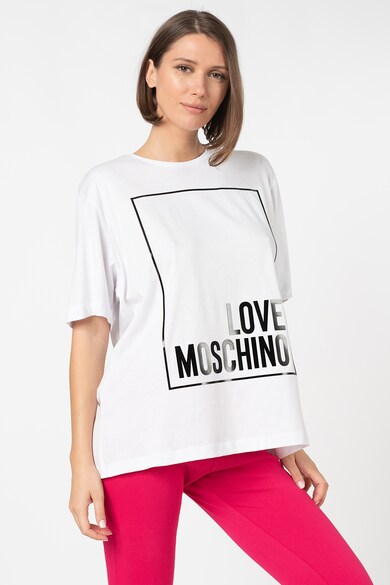 Love Moschino Bő fazonú logómintás póló női