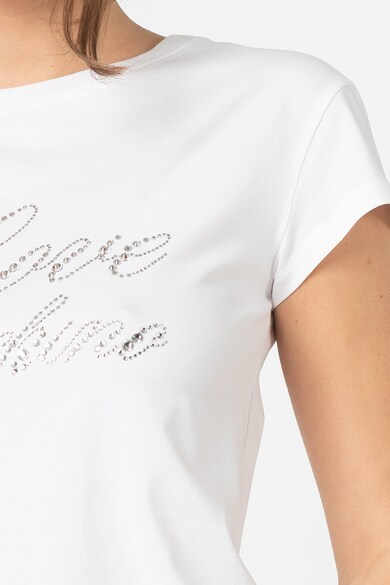 Love Moschino Kerek nyakú póló strasszkövekkel díszítve női