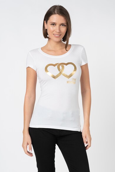 Love Moschino Tricou cu imprimeu metalizat Femei