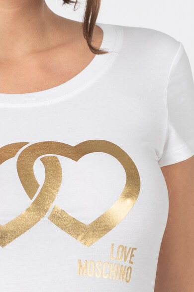 Love Moschino Tricou cu imprimeu metalizat Femei