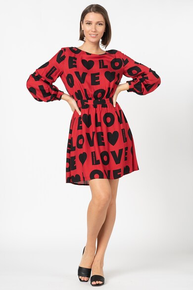 Love Moschino Rochie mini evazata cu model logo Femei