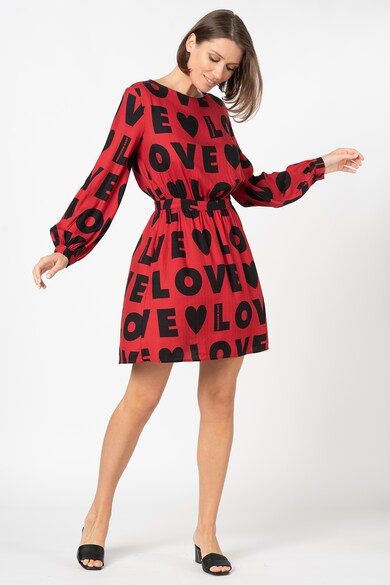 Love Moschino Rochie mini evazata cu model logo Femei