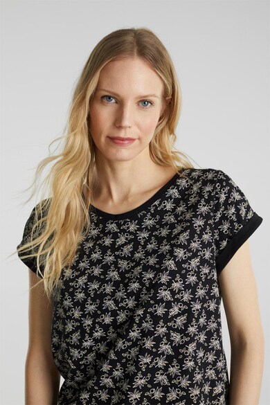 Esprit Tricou din bumbac organic, cu model floral Femei