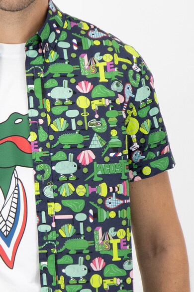 Lacoste Camasa de bumbac cu imprimeu Barbati