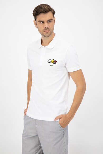 Lacoste Tricou polo de bumbac cu aplicatie grafica pe piept Barbati