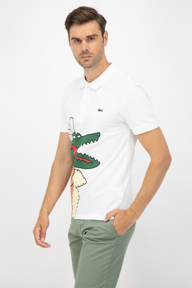 Lacoste Tricou polo cu imprimeu grafic Barbati