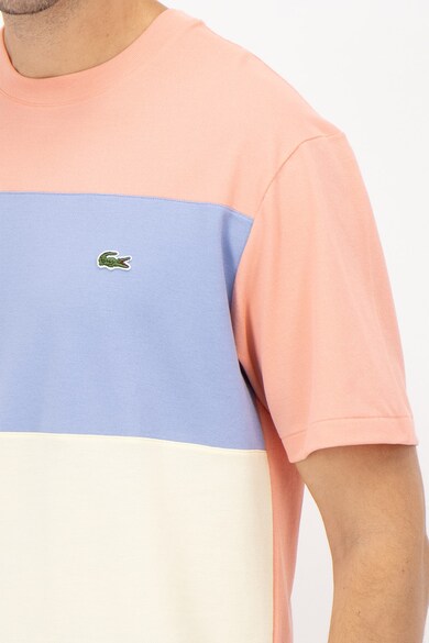 Lacoste Tricou relaxed fit cu decolteu la baza gatului si design colorblock Barbati