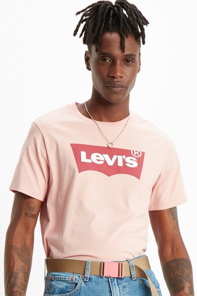 Levi's Tricou cu decolteu la baza gatului si imprimeu logo ax Barbati