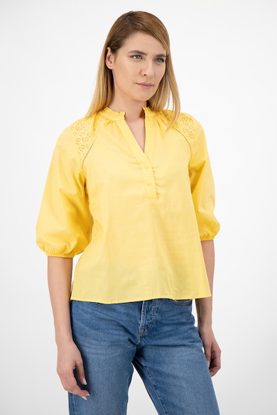 Vero Moda Bluza din bumbac organic, cu guler tip tunica Femei