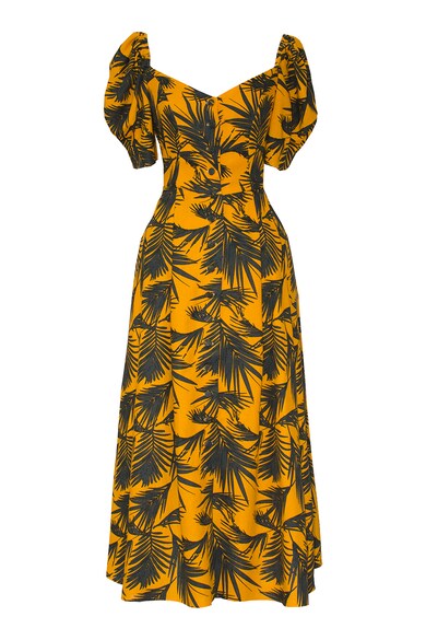 Alina Cernatescu Trópusi mintájú lentartalmú ruha női