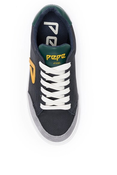 Pepe Jeans London Pantofi sport de piele ecologica cu detaliu logo Baieti