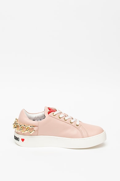 Love Moschino Bőr sneaker láncos részletekkel női