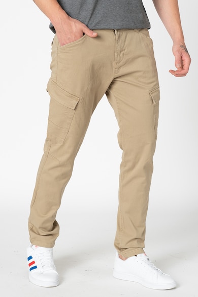 Esprit Pantaloni cargo slim fit din amestec de bumbac organic Barbati