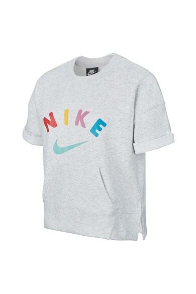 Nike Tricou cu imprimeu logo si buzunar kangaroo Fete