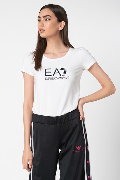 EA7 Tricou cu decolteu rotund si logo Femei