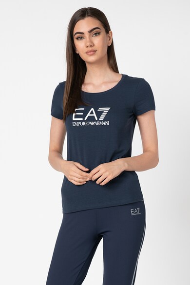 EA7 Tricou cu decolteu rotund si logo Femei