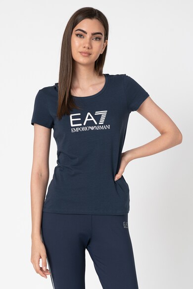 EA7 Tricou cu decolteu rotund si logo Femei