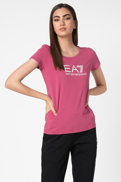 EA7 Tricou cu decolteu la baza gatului si imprimeu logo Femei