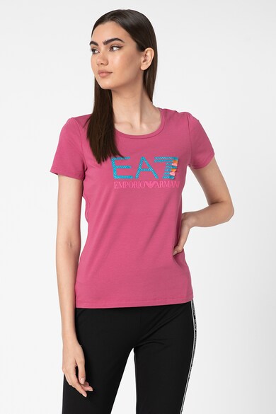 EA7 Tricou cu imprimeu logo contrastant 2 Femei