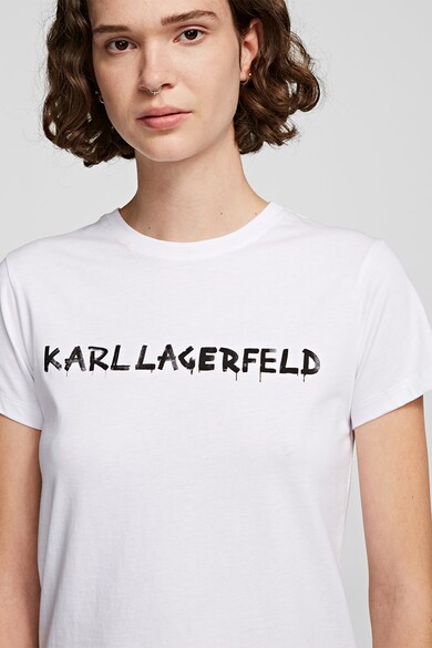 Karl Lagerfeld Kerek nyakú logós póló 1 női