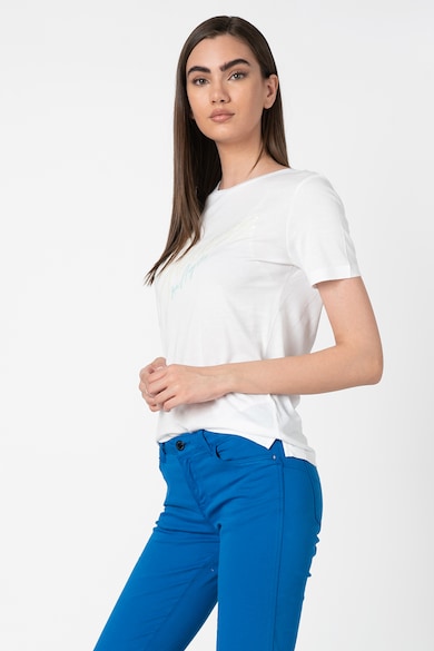 GUESS JEANS Modáltartalmú póló flitteres logórátéttel női