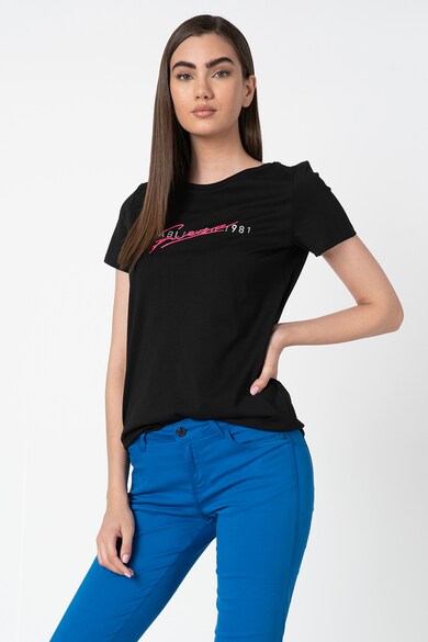 GUESS JEANS Tricou cu broderie logo contrastanta Femei